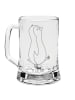 Mr. & Mrs. Panda Gravur Bierkrug Pinguin mHerzieren ohne Spruch in Transparent