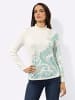 creation L Druck-Pullover in ecru-salbei-bedruckt