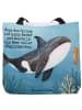 Mr. & Mrs. Panda Tote Bag Orca Design mit Spruch in Weiß
