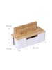 relaxdays Kabelbox in Natur/ Weiß – (B)30 x (H)16 x (T)13 cm