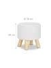 relaxdays Hocker in Weiß - (H)30 x Ø30 cm