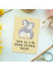 Mr. & Mrs. Panda Postkarte Liebe Tanten mit Spruch in Gelb Pastell