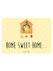 Mr. & Mrs. Panda tafel Vogelhaus Home mit Spruch in Gelb Pastell