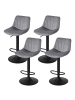 VASAGLE 4er-Set:Barhocker Tyra in Grau - (B)43 x (H)(88-108) x (T)46.5 cm