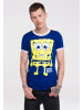 Logoshirt T-Shirt Spongebob in royalblau/weiss