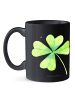 Mr. & Mrs. Panda Kaffeetasse Blume Kleeblatt ohne Spruch in Schwarz