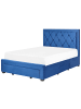 Beliani Doppelbett LIEVIN in Blau - (W) 145 x (H) 122 x (L) 217 cm