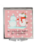 Mr. & Mrs. Panda Handspiegel Einhorn Schneemann mit Spruch in Rot Pastell