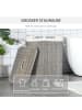 HOMCOM Wäschekorb-52L x 32B x 63H cm-Grau+Weiß