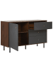 Beliani Sideboard PALMER in Grau/Dunkler Holzfarbton/Schwarz