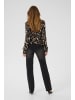 Kaffe Langarm-Bluse KAditte Regular fit in Black/Brown Graphic Animal