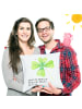 Mr. & Mrs. Panda Dekokissen Blume Kleeblatt mit Spruch in Weiß