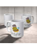 Mr. & Mrs. Panda Kaffeebecher Hummel flauschig mit Spruch in Weiß