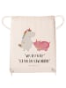 Mr. & Mrs. Panda Turnbeutel Einhorn Schwein mit Spruch in Creme