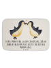 Mr. & Mrs. Panda Badematte Pinguin Liebe mit Spruch in Weiß