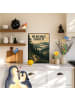 Mr. & Mrs. Panda Poster Wald nostalgisch Design mit Spruch in Weiß