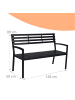 relaxdays Gartenbank in Schwarz - (B)128 x (H)88 x (T)59 cm