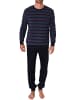 NORMANN langarm Frottee Schlafanzug Pyjama Bündchen - 82306 in marine