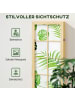 HOMCOM Paravent-160L x 1,8B x 170H cm-Naturholz+Grün