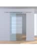 HOMCOM Glasschiebetür-L90 x H205 x T0,8 cm-Transparent