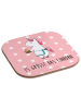 Mr. & Mrs. Panda Untersetzer Glas Einhorn Muffin mit Spruch in Rot Pastell