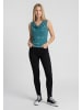 myMo Women Top in aqua black