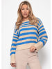 SASSYCLASSY Gestreifter Baumwoll-Pullover in Blau
