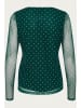 Kaffe Langarm-Bluse KAautumn Tight fit in Green/White Dot