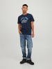 Jack & Jones 2-er Stück Pack Logo T-Shirts Rundhals Shirt JJELOGO in Schwarz-Blau