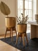KADIMA DESIGN Blumentopf 2er Set Metall / Massivholz Pflanzkübel mit Füßen