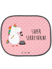 Mr. & Mrs. Panda Sonnenblende Einhorn Sekretärin mit Spruch in Rot Pastell