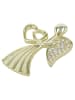 Adeliás Damen Anhänger Engel aus 925 Silber mit Zirkonia in gold