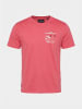 KOROSHI Crew t-shirt baumwolle druck-emb in pink
