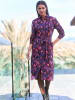 Heine Hemdblusenkleid in camel-lila-bedruckt