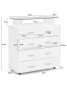 KADIMA DESIGN Hochglanz-Sideboard mit Glasplatte, 4 Schubladen, langlebig, 76x84x35 cm