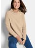 GOLDNER Kurzgröße:  Langarm Ottoman-Design, Turtleneck in beige