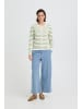 ICHI Strick-Cardigan langarm IHLULS Regular fit in SMALL IGUANA WHITE STRIPE