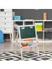 relaxdays Kinderstandtafel in Weiß - (B)39 x (H)65 - 77 x (T)44,5 cm