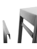 Hespéride Aluminium Tisch mit Zeitschriftenhalter ALLURE in Grau, 45 x 55 x 55 cm