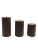 relaxdays 3 x LED Kerzen in Coffee