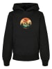 F4NT4STIC Basic Kids Hoodie Sonnenuntergang Berglandschaft in schwarz
