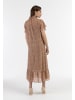 faina Damen Midikleid Aus Chiffon in Kamel Weiss