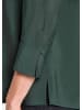 GOLDNER Kurzgröße:  Blusenshirt Viskosebluse mit 3/4-Ärmeln, Rundhals in grün