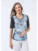 GOLDNER Kurzgröße:  Shirt Shirt mit Pailletten in marine / gemustert