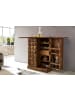 KADIMA DESIGN Massivholz Hausbar, ausklappbar, 65x91x50 cm, Barschrank mit Türen in Braun