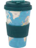i-Drink RPET-Kaffeebecher mit Silikonverschluss 435 ml Becher blaue Karte