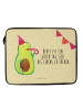 Mr. & Mrs. Panda Notebook Tasche Avocado Party mit Spruch in Gelb Pastell