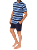 NORMANN kurzarm Schlafanzug Shorty Pyjama Streifen - 78195 in marine