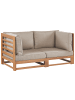 Beliani Gartensofa TRANI in Braun/Grau/Beige - (W) 150 x (H) 72 x (L) 75 cm