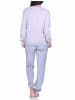 NORMANN Frottee Pyjama langarm Bündchen Streifen - 71522 in Grau
